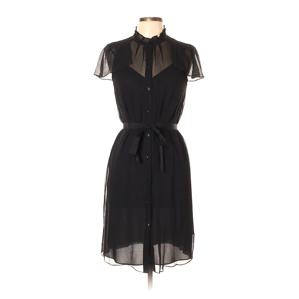 Sheer Shirt Little Black Dress